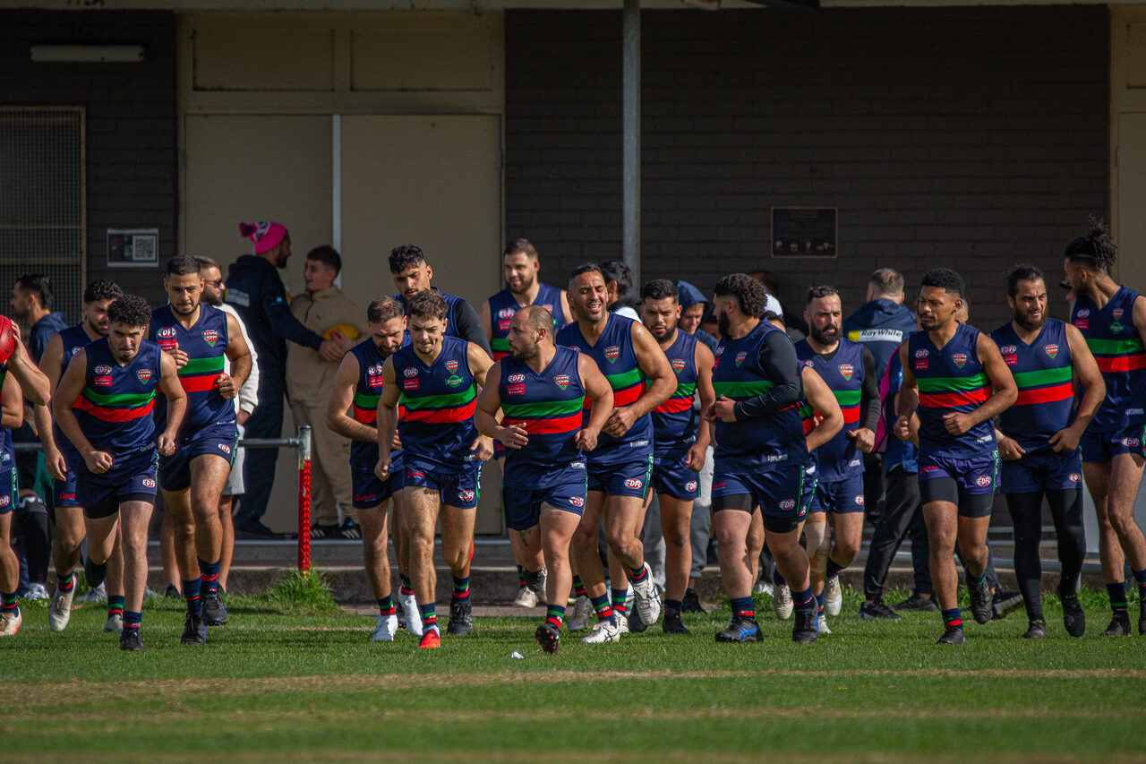 Northern Saints players run out onto the ground